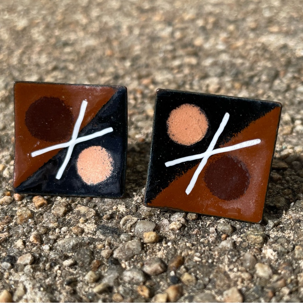 Harold Balazs 1950’s Vintage Enamel Earrings